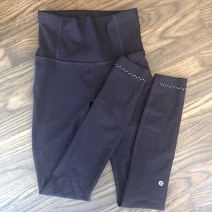 Plum Lululemon Leggings with Reflectors
